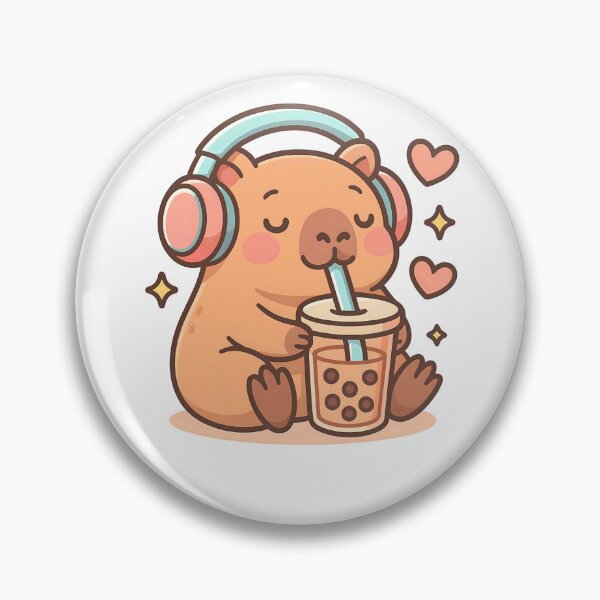 Item preview, Cute Capybara Loves Drinking Bubble Tea designed and sold by belladesign7.