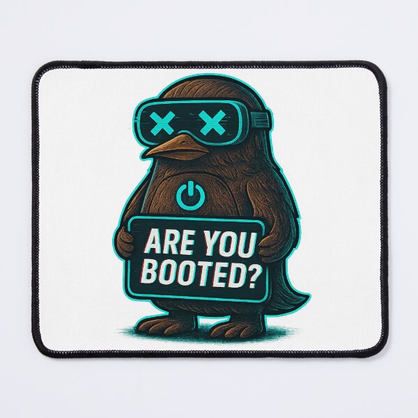 Item preview, Funny Cyber Penguin - Are You Booted? designed and sold by Derpy Lab .