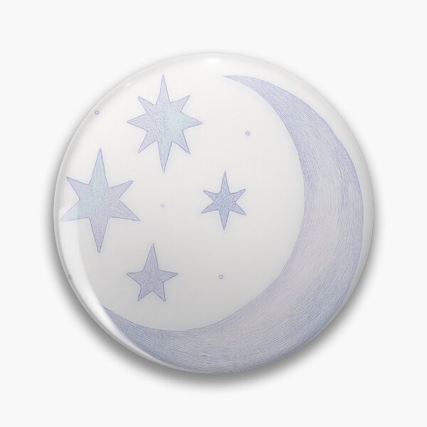 Item preview, Ethereal Holographic Moon & Stars – Minimal Hex-Art Memorial Sticker designed and sold by TONSNAP.