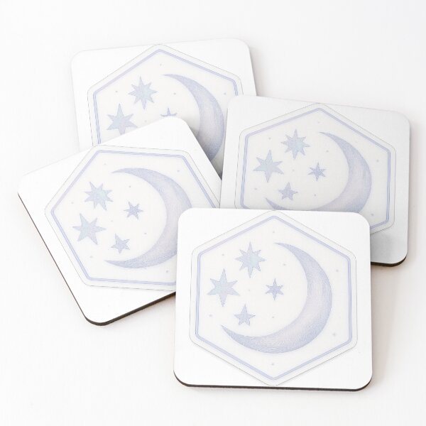 Item preview, Ethereal Holographic Moon & Stars – Minimal Hex-Art Memorial Sticker designed and sold by TONSNAP.