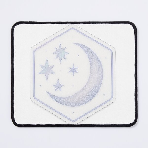Item preview, Ethereal Holographic Moon & Stars – Minimal Hex-Art Memorial Sticker designed and sold by TONSNAP.