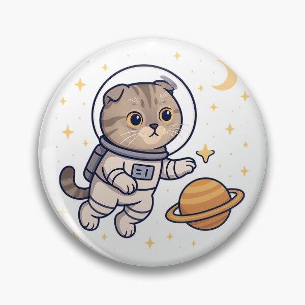 Item preview, Cute Space Kitten with Saturn designed and sold by SwiftPaws Studio.