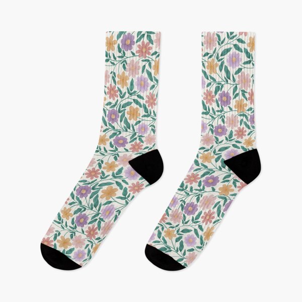 Item preview, Hand Drawn Seamless Daisy Floral Pattern in Spring Pastel Wildflower Repeat designed and sold by FloralMural.