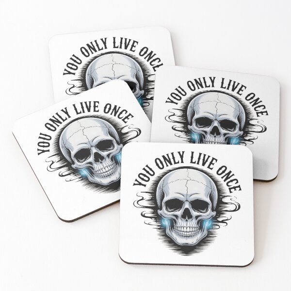 Item preview, YOLO SKULL (ON WHITE) designed and sold by boku98.