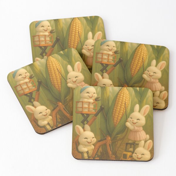 Item preview, funny bunnies, harvesting corn cobs designed and sold by Mauswohn.