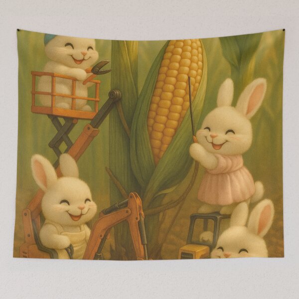 Item preview, funny bunnies, harvesting corn cobs designed and sold by Mauswohn.