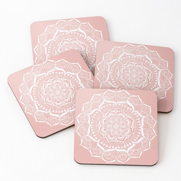 Item preview, White Flower Mandala on Rose Gold designed and sold by Julie Erin Designs.