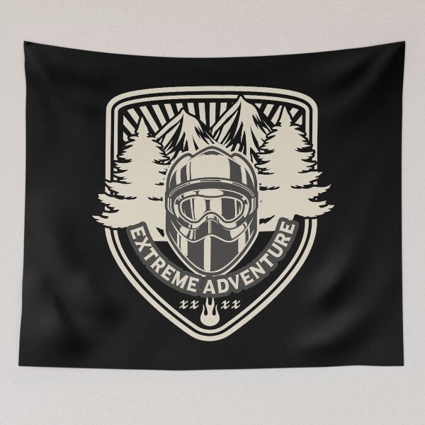Item preview, Extreme Adventure Moto Helmet Badge designed and sold by DIRTYSKETCHH.