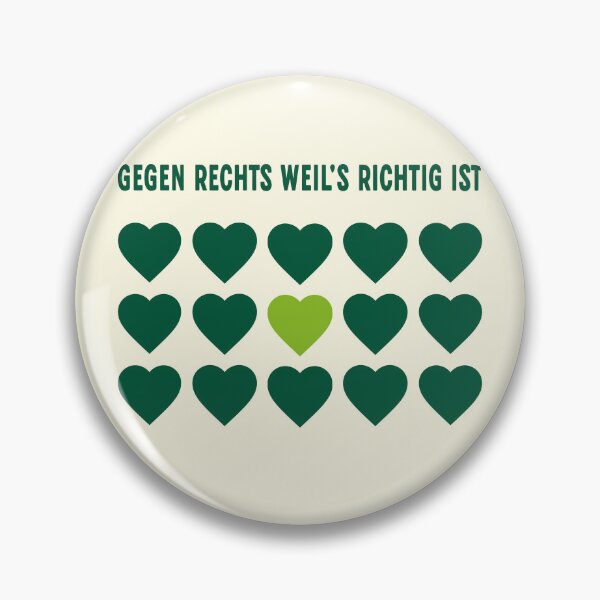 Artikelvorschau, Gegen Rechts Statement – Grüne Herzen Design mit politischer Botschaft entworfen und verkauft von VariousGoodies.