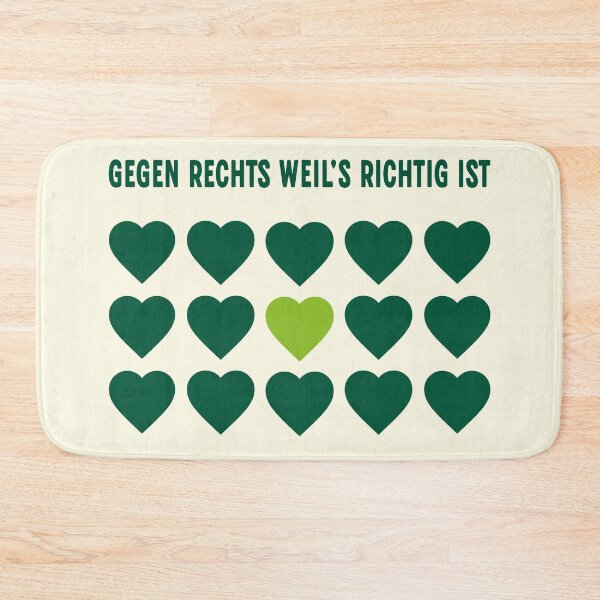 Artikelvorschau, Gegen Rechts Statement – Grüne Herzen Design mit politischer Botschaft entworfen und verkauft von VariousGoodies.