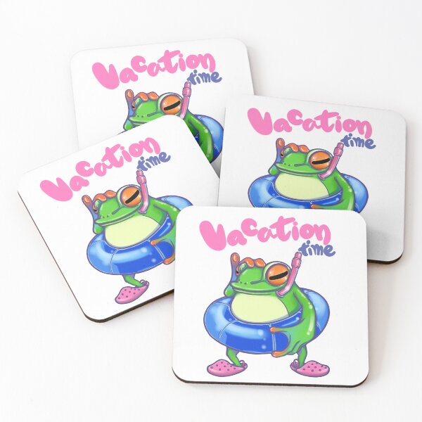 Item preview, Green frog escapes to relax on vacation time. designed and sold by Kj46 Shop.