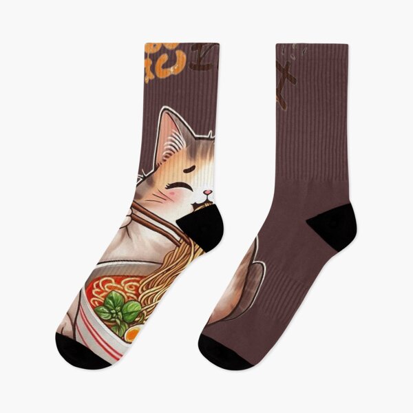 Item preview,  Kawaii Cat with Ramen – Cute Anime Noodles Art designed and sold by ChibiChaoss.