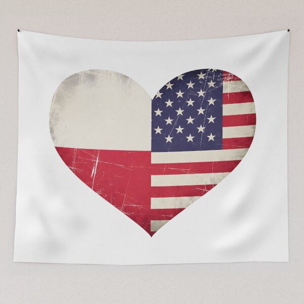 Item preview, Polish American Heart Flag designed and sold by PrintAtelier.