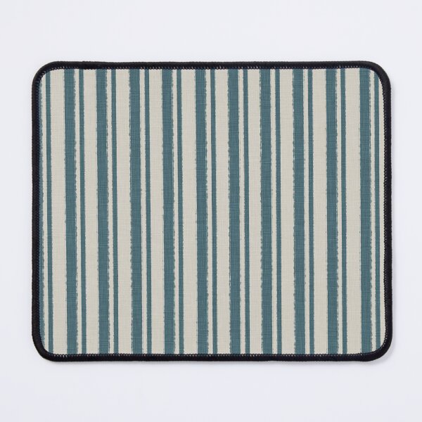 Item preview, Elegant Linen Ticking Vertical Stripes Aqua and Beige designed and sold by CheriesArt.