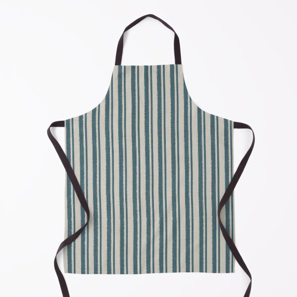 Item preview, Elegant Linen Ticking Vertical Stripes Aqua and Beige designed and sold by CheriesArt.