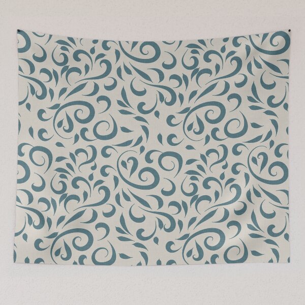 Item preview, Elegant Linen Swirls Aqua and Beige designed and sold by CheriesArt.