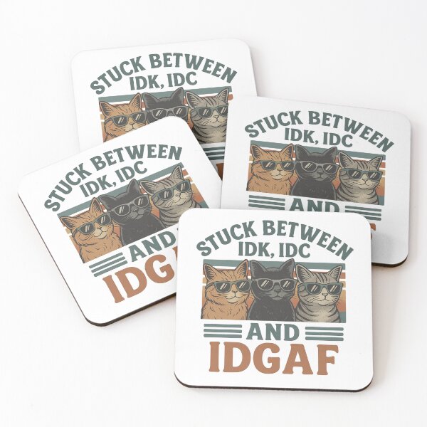 Item preview, Funny Retro Cats IDK IDC IDGAF designed and sold by BrookieMnstrCo.
