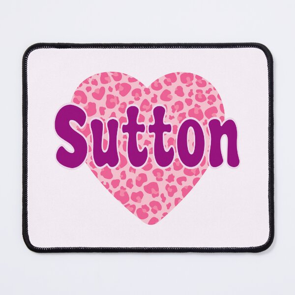 Item preview, Sutton Name Pink Leopard Heart  designed and sold by Jeallan Designs.