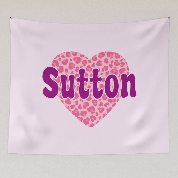 Item preview, Sutton Name Pink Leopard Heart  designed and sold by Jeallan Designs.