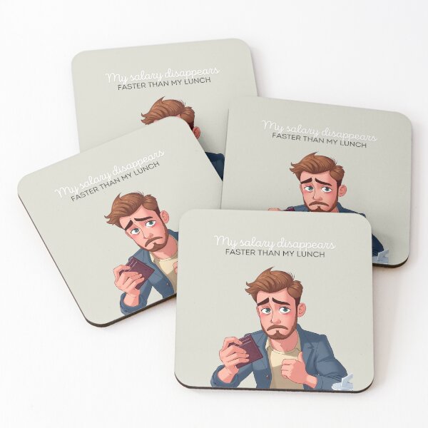 Item preview, My Salary Disappears Faster Than My Lunch – Funny Corporate Quote designed and sold by Red White Blue Studio.