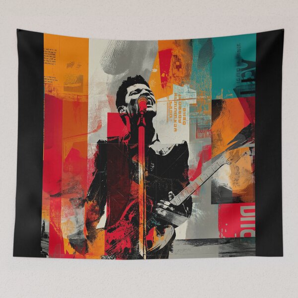 Item preview, Vintage Abstract Music Poster – Singer Open Mic in Colorful Grunge designed and sold by Coder-T.
