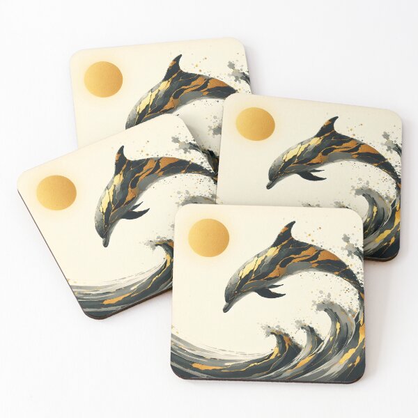 Item preview, Charcoal Gold Dolphin, Ai Generated Art  designed and sold by ACC .