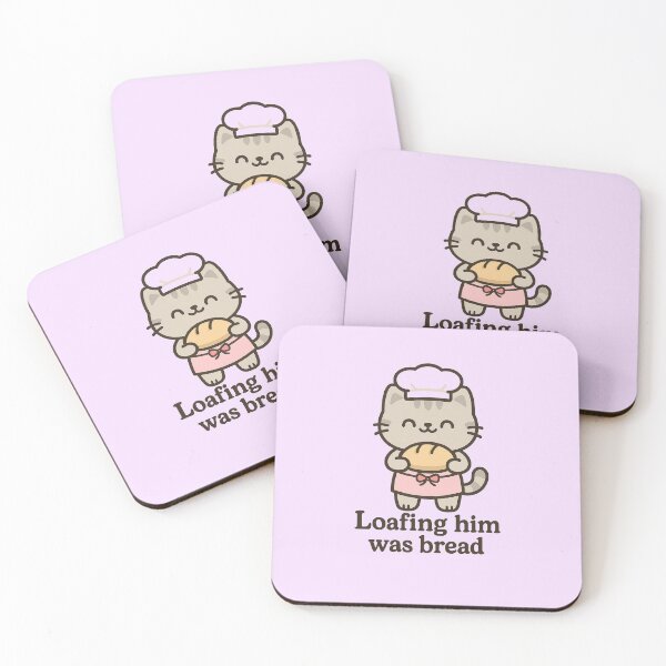 Item preview, Kawaii Cat Baker – Loafing Him Was Bread | Cute Cartoon Kitten with Sourdough designed and sold by SwiftPaws Studio.