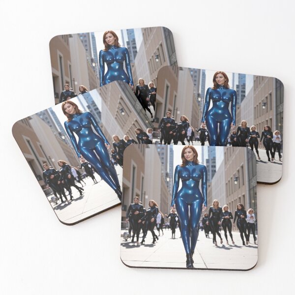 Artikelvorschau, Futuristische Power-Parade im blauen Latex-Bodysuit entworfen und verkauft von Magic-Reality.