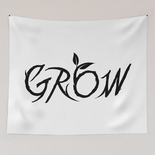 Item preview, Word GROW below a single minimal sprouting plant designed and sold by ArtimShop.