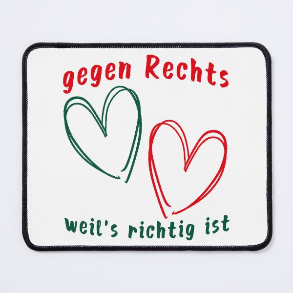 Item preview, Two Hearts Against the Right – political statement for tolerance and diversity designed and sold by VariousGoodies.