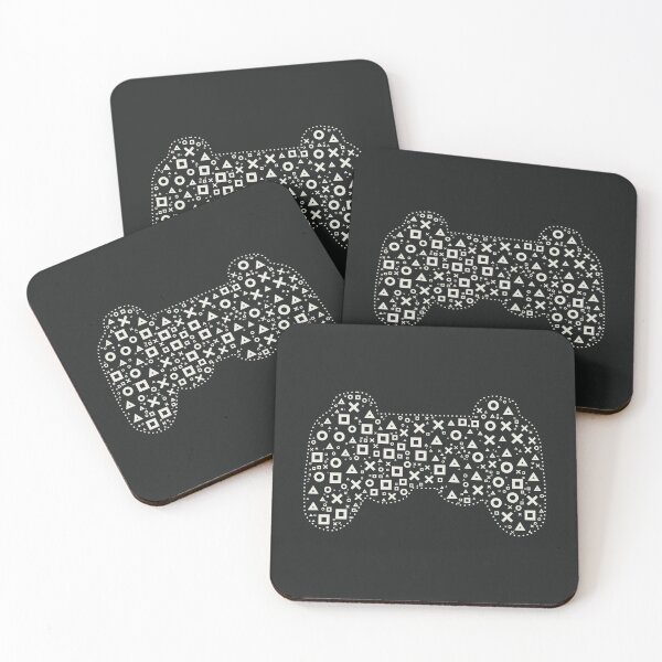 Item preview, Gaming Controller Button Pattern in Beige on Black designed and sold by Love, Amy.