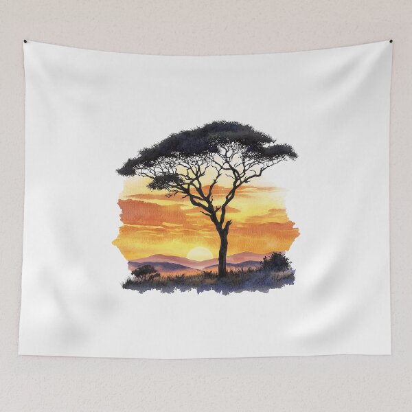 Item preview, Sunset in the Serengeti designed and sold by MelanatedWomanPrintDesign.