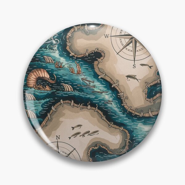 Item preview, Mythical Ocean Map with Dragons designed and sold by Shop9999.