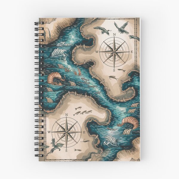 Item preview, Mythical Ocean Map with Dragons designed and sold by Shop9999.