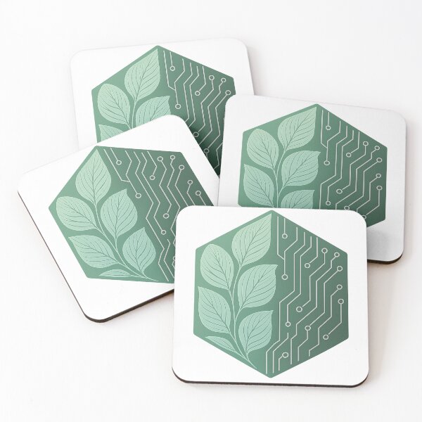Item preview, Botanical & Circuit Fusion – Nature Meets Tech Minimal Hex-Art Design designed and sold by TONSNAP.