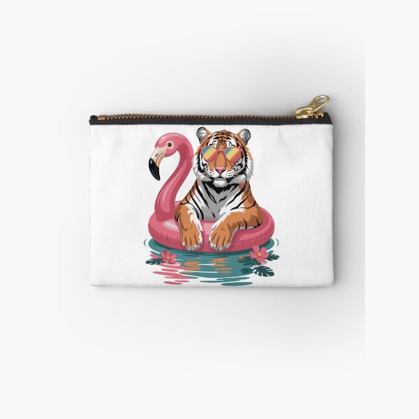 Item preview, Chillin, Tiger in Flamingo Float – Summer Vibes  designed and sold by dijjaboutique.