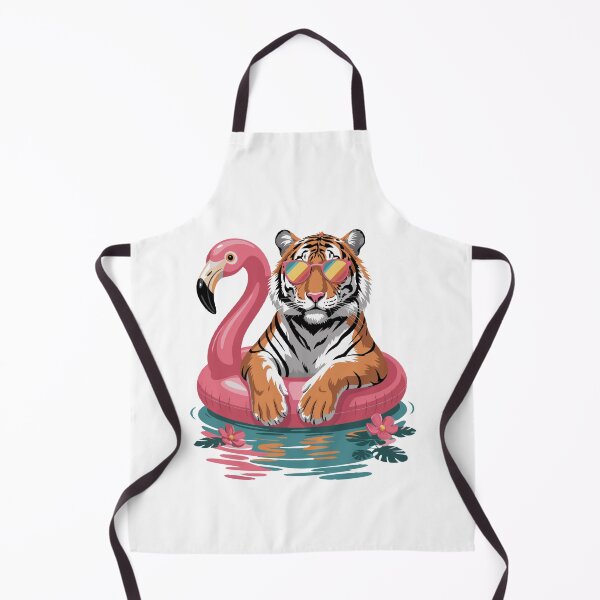 Item preview, Chillin, Tiger in Flamingo Float – Summer Vibes designed and sold by dijjaboutique.