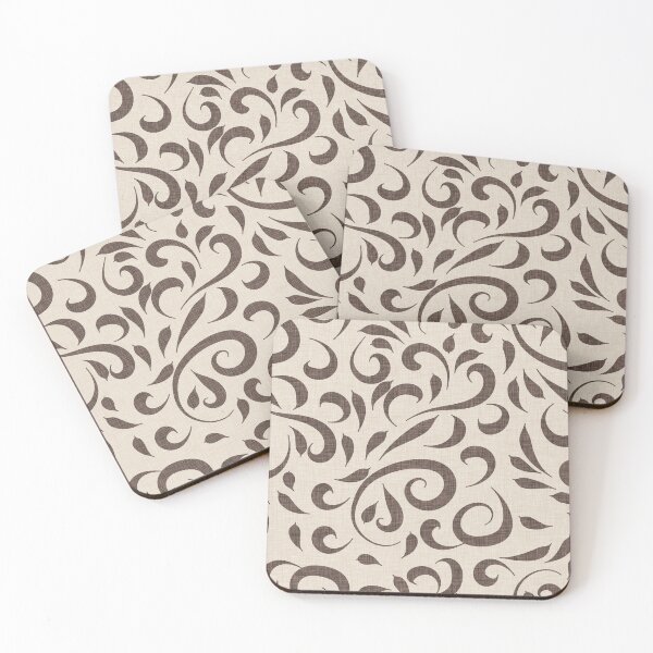 Item preview, Brown and Beige Linen Texture Elegant Swirls designed and sold by CheriesArt.