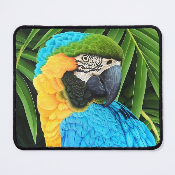 Item preview, Ara Ararauna Parrot in the Jungle - Exotic and Colorful Illustration designed and sold by Ambiance Sauvage.