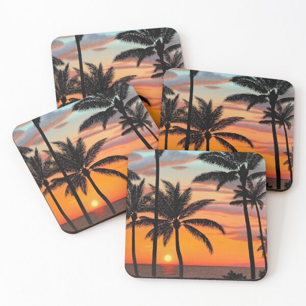 Item preview, Sunset Over the Ocean with Palm Trees - Tropical Serenity designed and sold by Ambiance Sauvage.