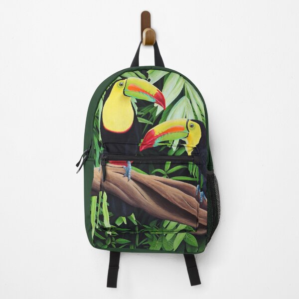 Item preview, Two Toucans in the Jungle on a Branch - Tropical and Colorful Illustration designed and sold by Ambiance Sauvage.