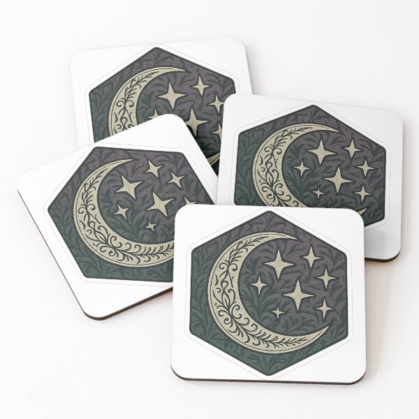 Item preview, Whimsigoth Moon & Stars – Gothic Whimsy Hex-Art for Apparel & Homeware designed and sold by TONSNAP.