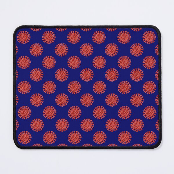 Item preview, Geometric Red Circle Pattern on Blue designed and sold by Onulodesign.