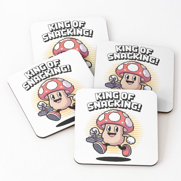 Item preview, King of Snacking Pixel Mushroom Tee designed and sold by OhMyCotton.