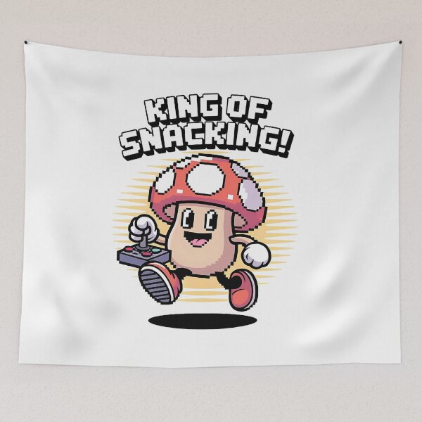 Aperçu de l'œuvre T-shirt Pixel Champignon Roi du Snacking créée et vendue par OhMyCotton.