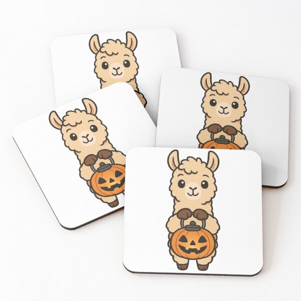 Item preview, Cute Cartoon Llama Holding a Halloween Lantern designed and sold by Confuzz1ed.