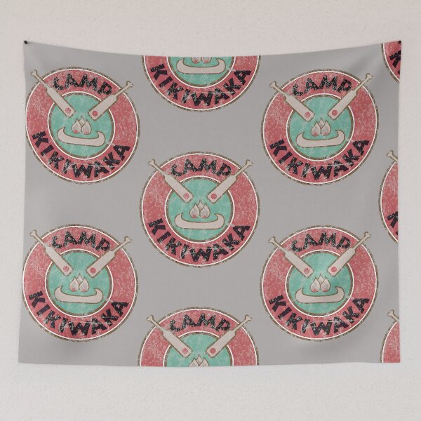 Item preview, Vintage Summer Camp Badge - Canoe, Paddles & Campfire Design designed and sold by BenjaminRey.