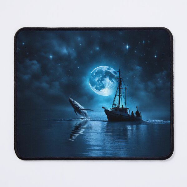 Item preview, Moonlit Fishing Expedition Sea Adventure with Breeching Whale designed and sold by Stephanie Laird.
