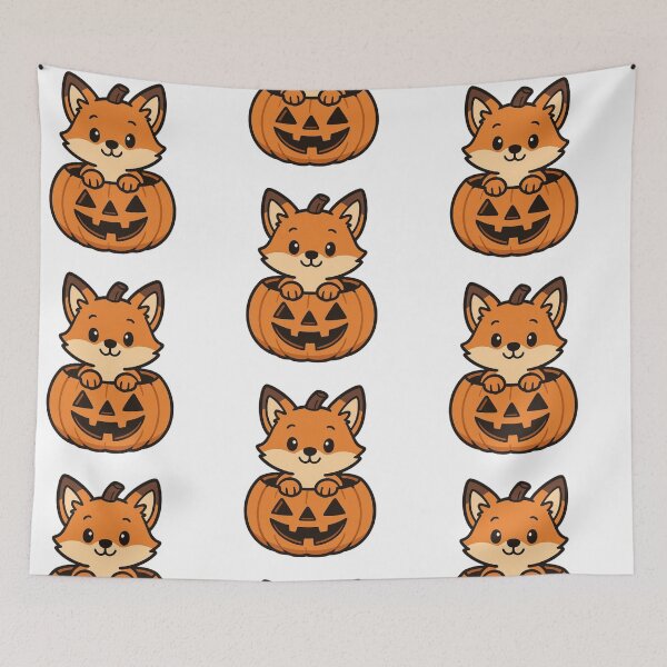 Item preview, Cute Cartoon Fox Peeking Out From a Pumpkin designed and sold by Confuzz1ed.