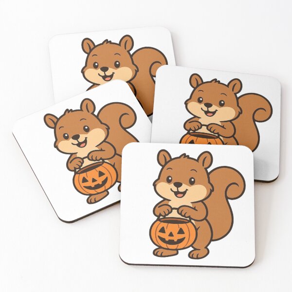 Item preview, Cute Cartoon Squirrel Carrying a Pumpkin Candy Bucket designed and sold by Confuzz1ed.